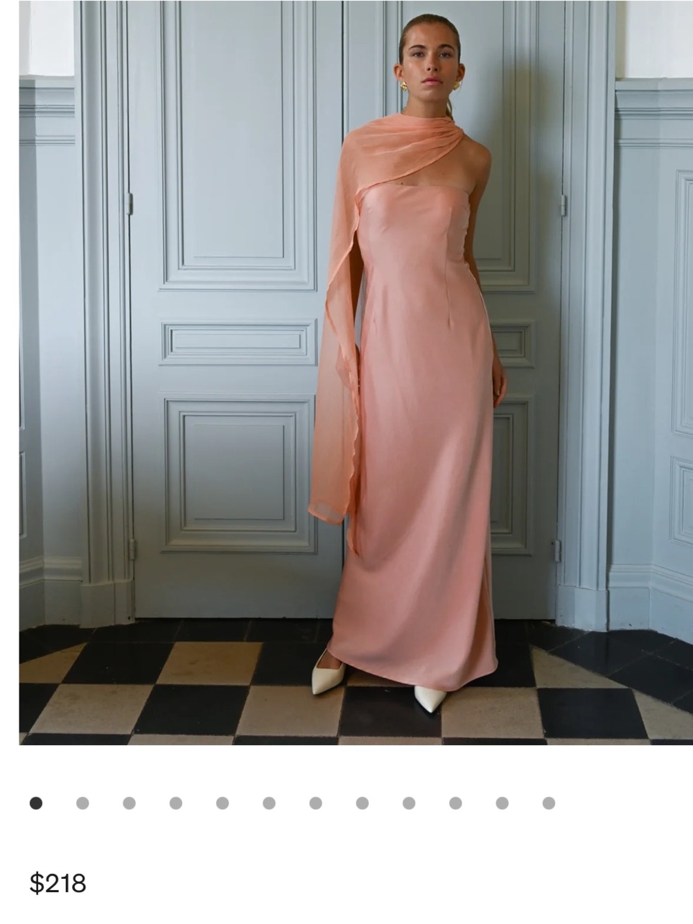 Yellow The Label Vittoria Cape Dress - Peach